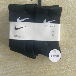 Nike Black and White Crew Socks - 6 Pair